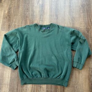 Vintage GAP Men's Forest Green Crewneck Sweater (L/G)